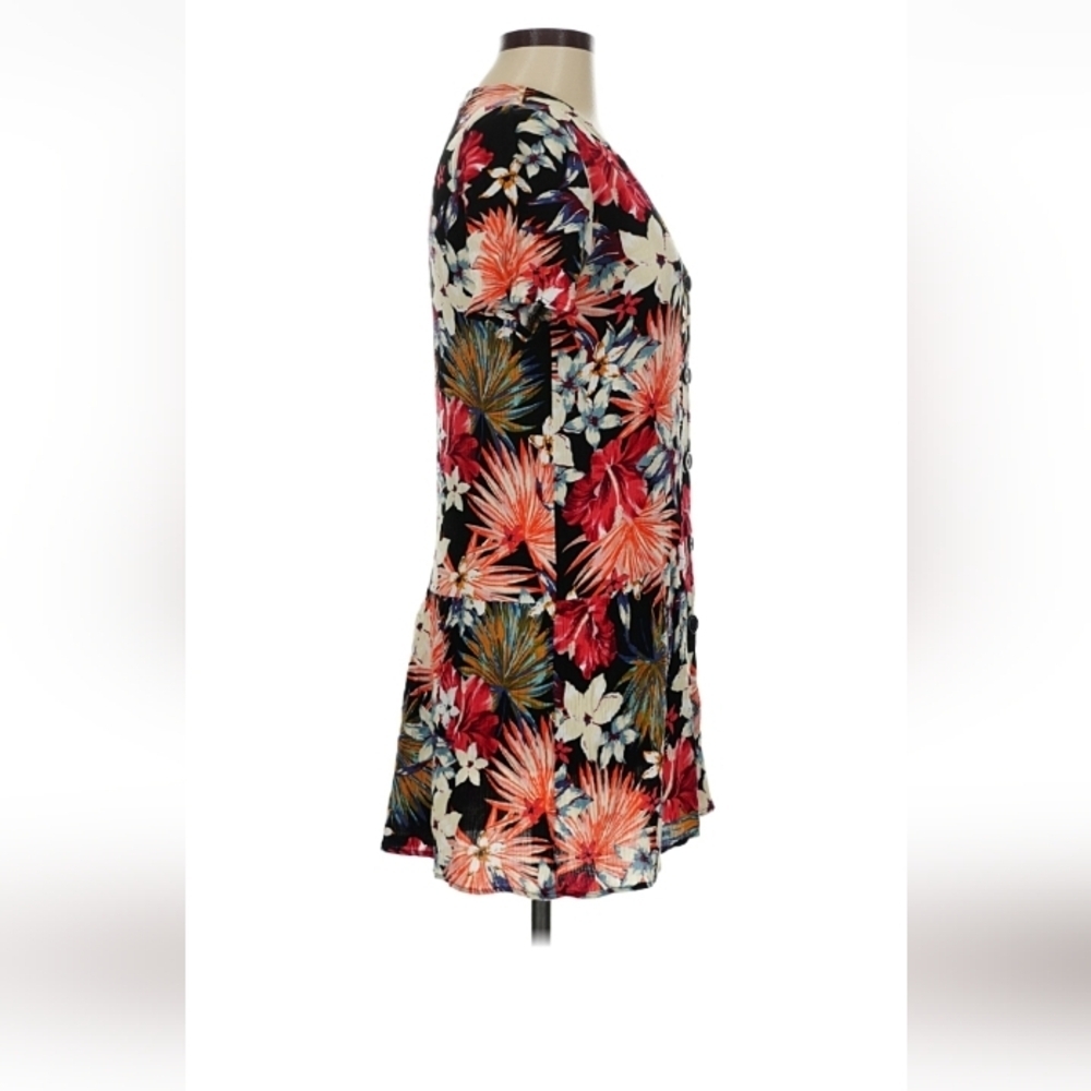 Stradivarius Tropical Floral Button Front Mini Dress Women’s M - Picture 9 of 9